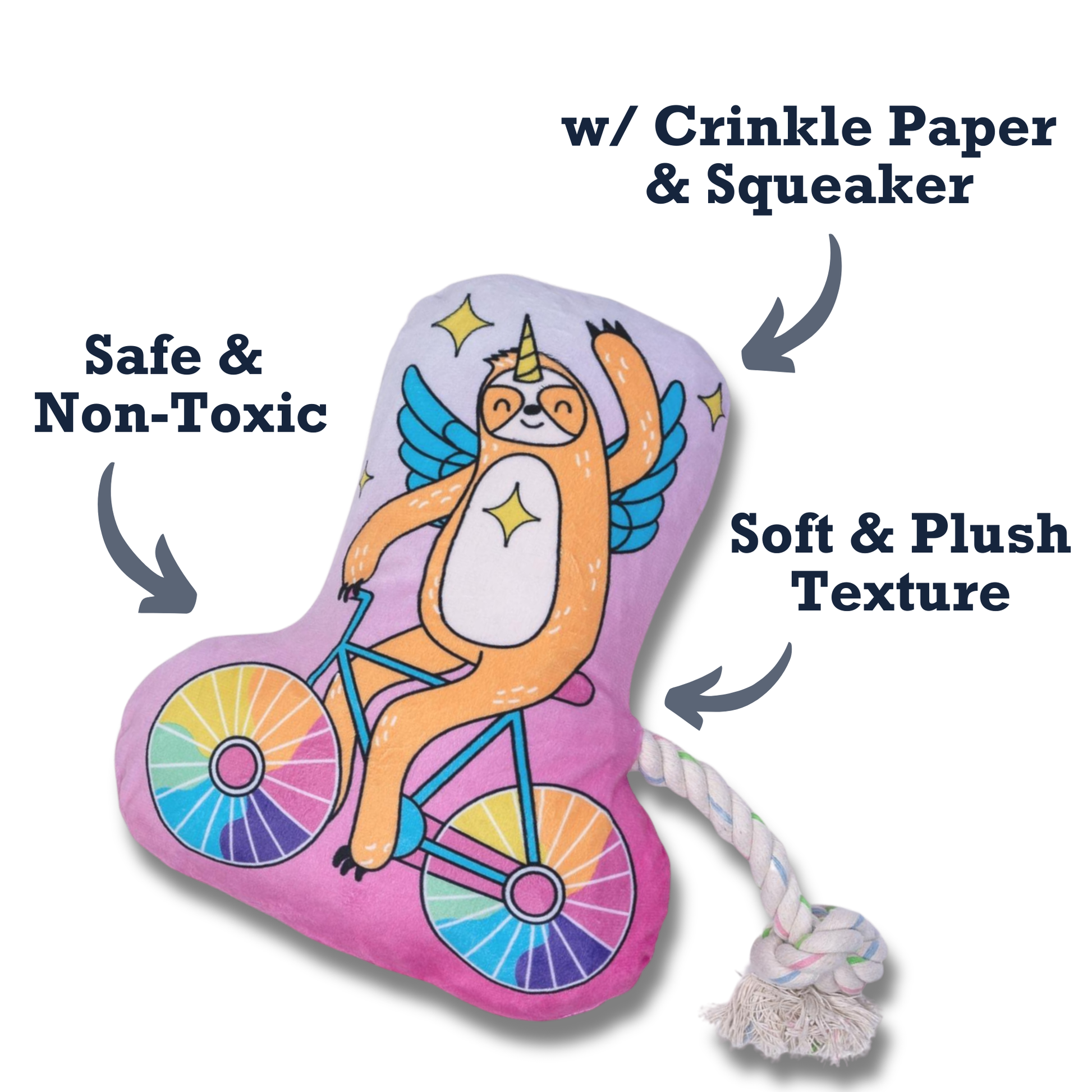 Slow Biker Plush Dog Toy – with Squeaker & Crinkle Paper for Fun Play - Tampa Home & Garden Store