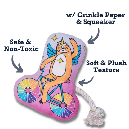 Slow Biker Plush Dog Toy – with Squeaker & Crinkle Paper for Fun Play - Tampa Home & Garden Store