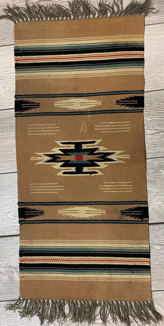 Small Mexican Hand Woven Kilim Rug 14''x30'' - Tampa Home & Garden Store