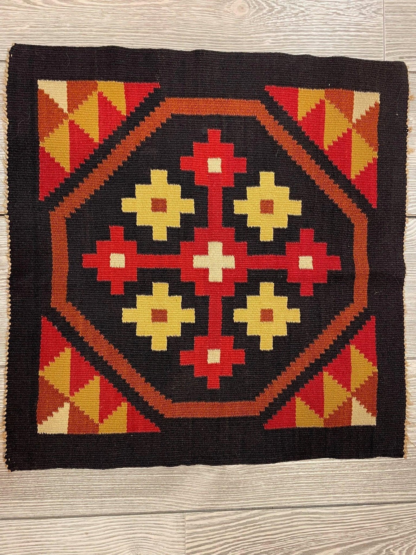Small Mexican Hand Woven Kilim Rug 19''x19'' - Tampa Home & Garden Store