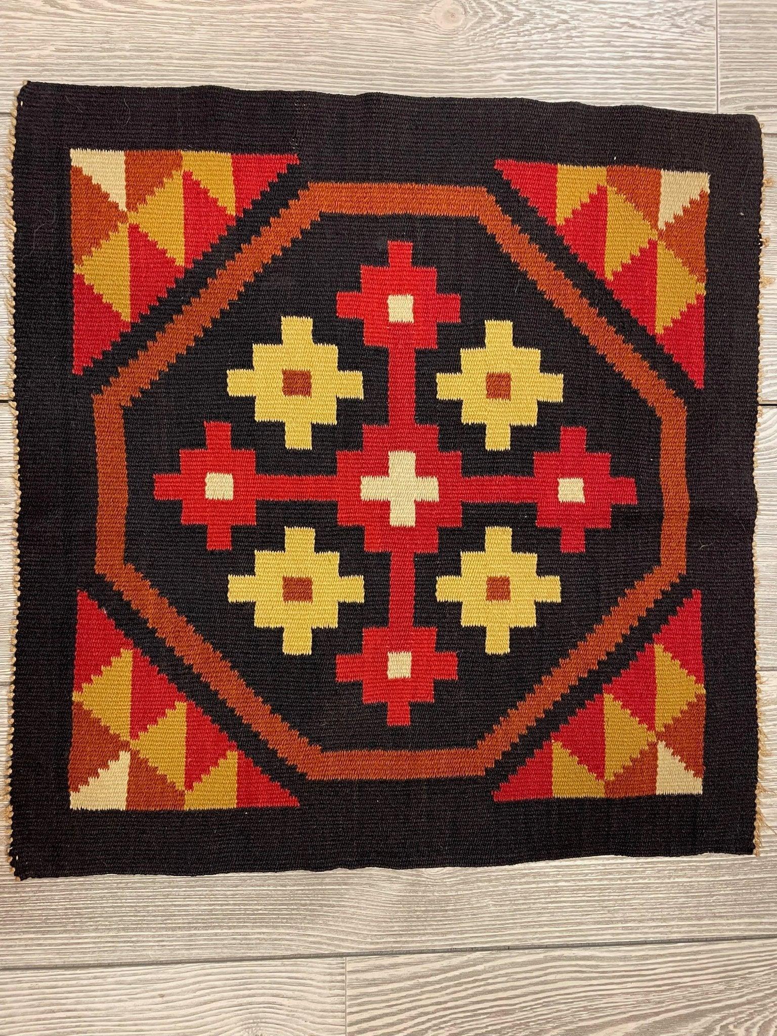 Small Mexican Hand Woven Kilim Rug 19''x19'' - Tampa Home & Garden Store