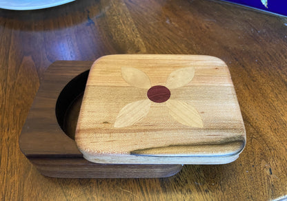 Small sliding dovetail box for desktop or bureau to hold desktop, keepsake or jewelry items. - Tampa Home & Garden Store