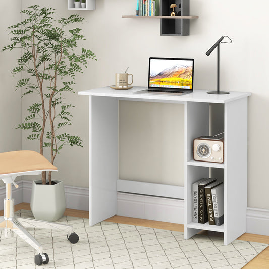 Small Computer Desk with Storage and Adjustable Shelf-White - Tampa Home & Garden Store