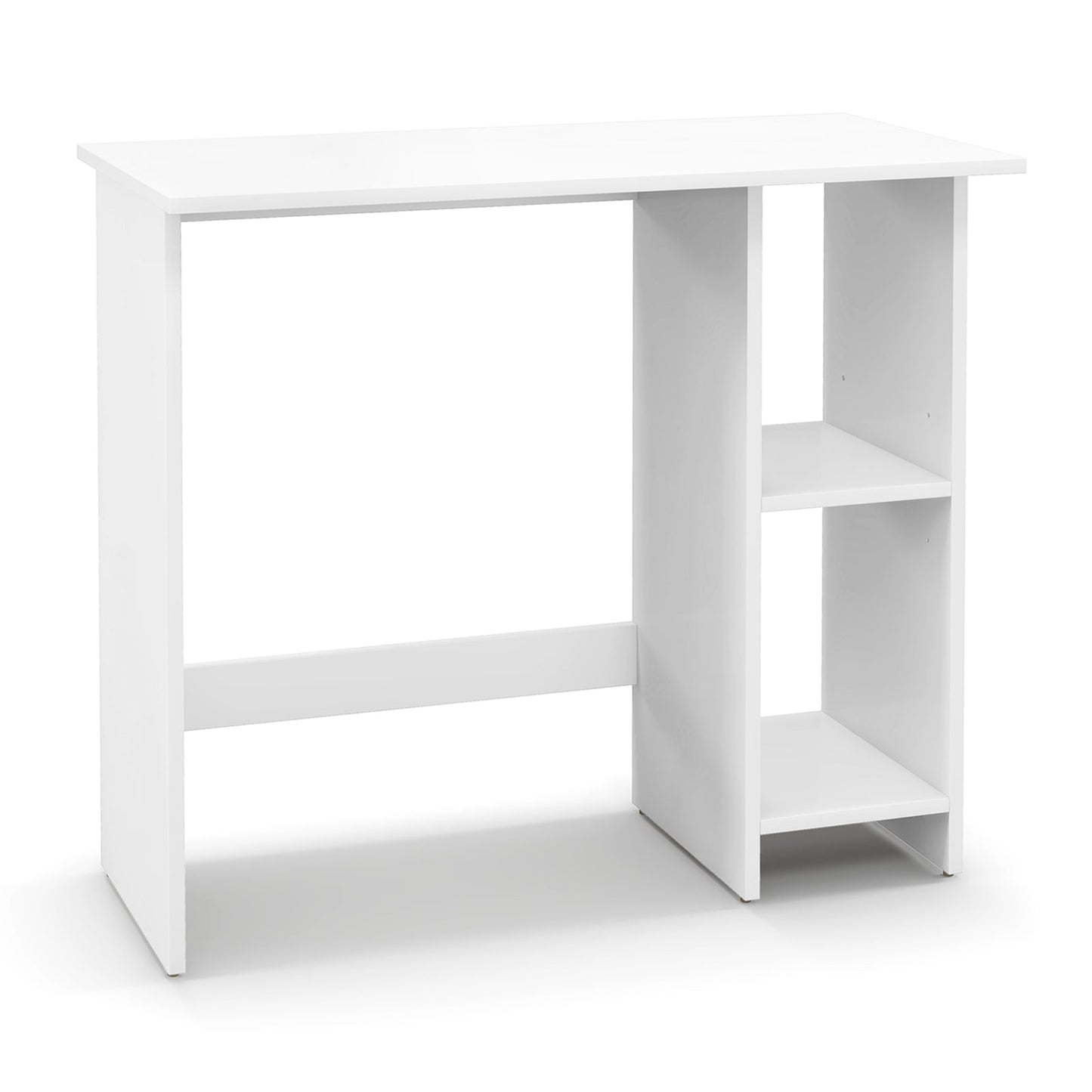 Escritorio Pequeño para Computadora con Almacenamiento y Estante Ajustable - Blanco