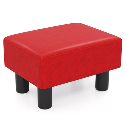 Small PU Leather Rectangular Seat Ottoman Footstool