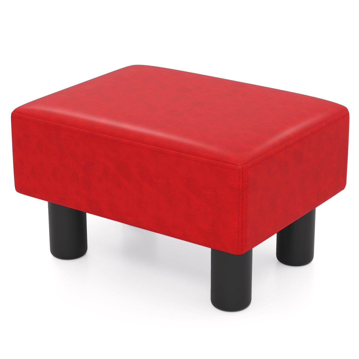 Small PU Leather Rectangular Seat Ottoman Footstool