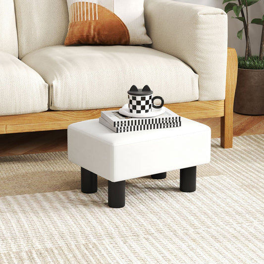 Small PU Leather Rectangular Seat Ottoman Footstool - Tampa Home & Garden Store