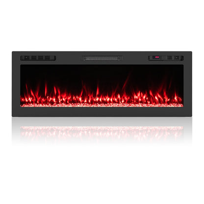 Smart WiFi Electric Fireplace Wall Mounted & Recessed 750W/1500W Heater