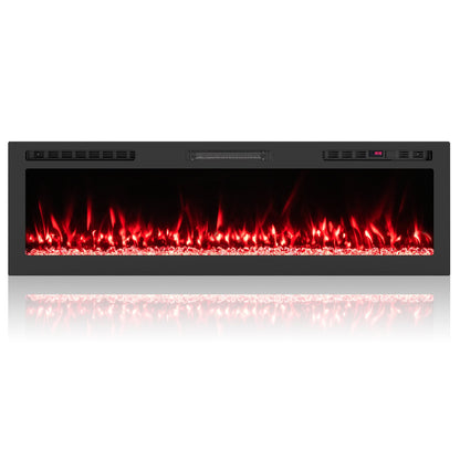 Smart WiFi Electric Fireplace Wall Mounted & Recessed 750W/1500W Heater