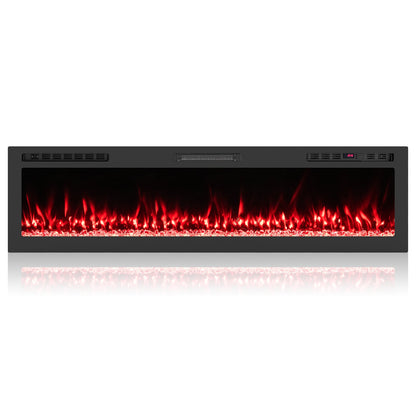 Smart WiFi Electric Fireplace Wall Mounted & Recessed 750W/1500W Heater
