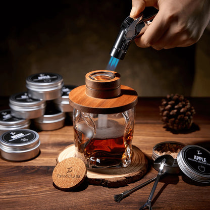 Crystal Whisky Smoker Glass With Torch and Dome