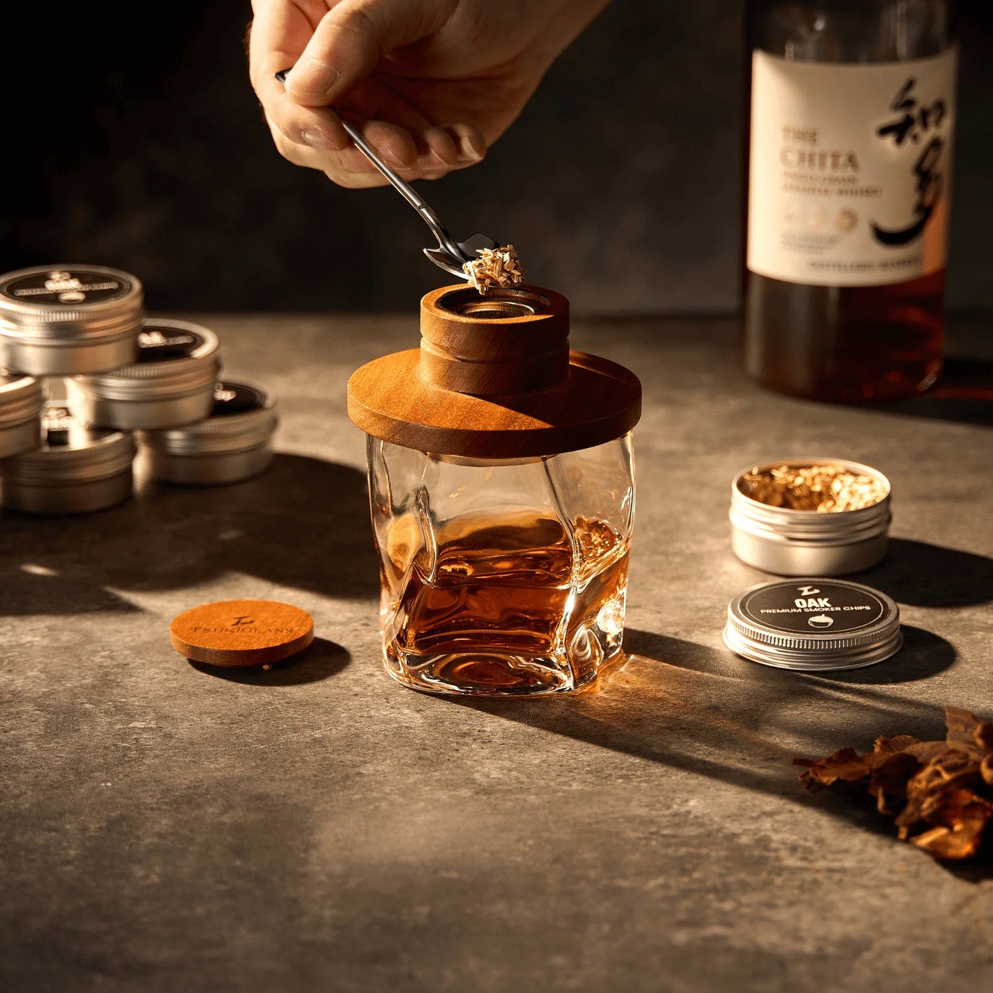 Crystal Whisky Smoker Glass With Torch and Dome