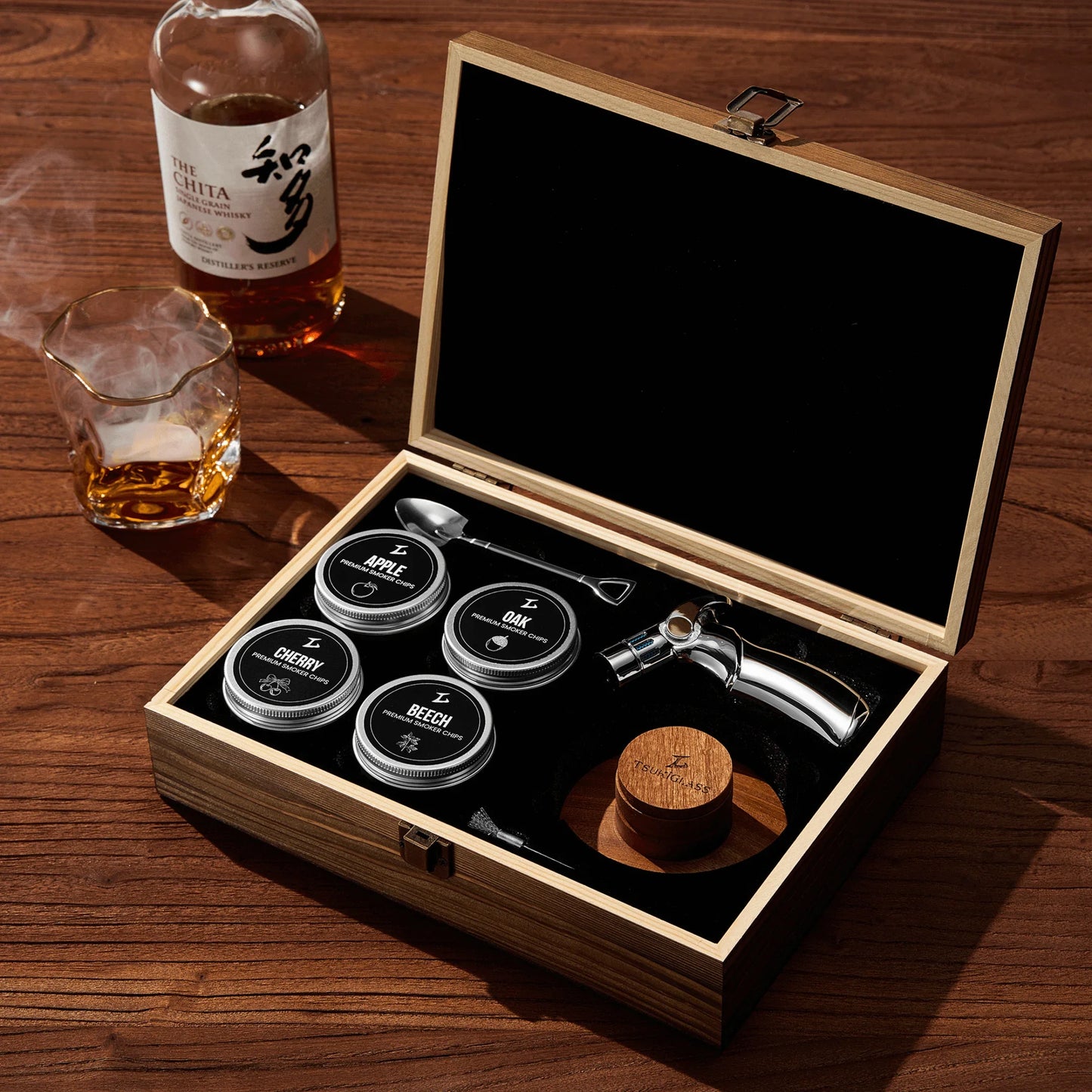 Crystal Whisky Smoker Glass With Torch and Dome
