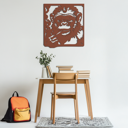 Smoking Chimpanzee Metal Wall Art – Cool Monkey Black Metal Wall Decor for Home- KAF513 - Tampa Home & Garden Store