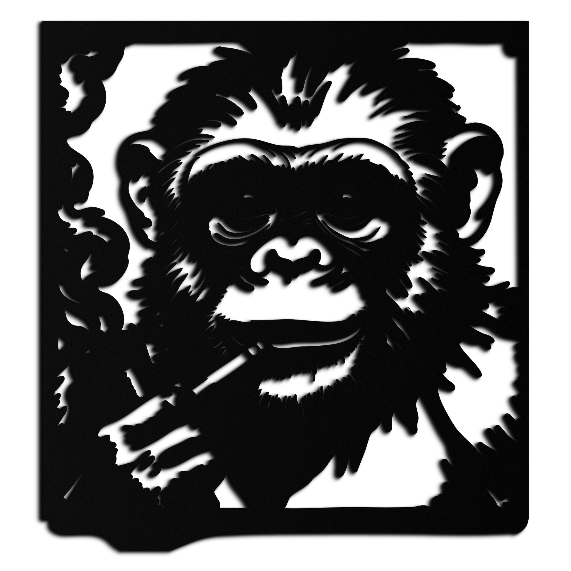 Smoking Chimpanzee Metal Wall Art – Cool Monkey Black Metal Wall Decor for Home- KAF513 - Tampa Home & Garden Store