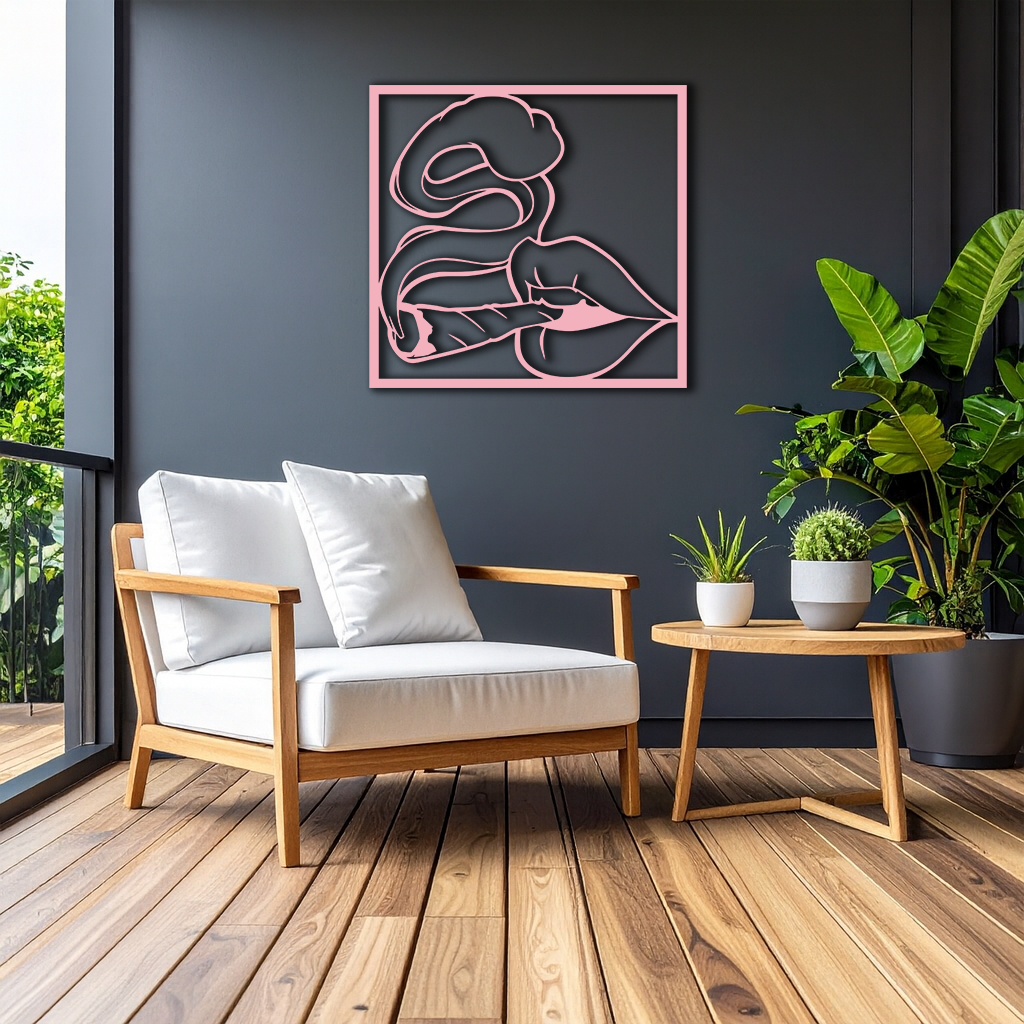 Smoking Lips Silhouette Modern Wall Art – Pink Metal Décor - KAFGP181 - Tampa Home & Garden Store