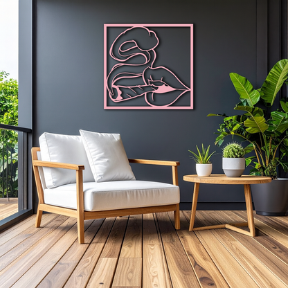 Smoking Lips Silhouette Modern Wall Art – Pink Metal Décor - KAFGP181 - Tampa Home & Garden Store
