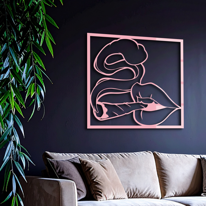 Smoking Lips Silhouette Modern Wall Art – Pink Metal Décor - KAFGP181 - Tampa Home & Garden Store