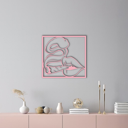 Smoking Lips Silhouette Modern Wall Art – Pink Metal Décor - KAFGP181 - Tampa Home & Garden Store