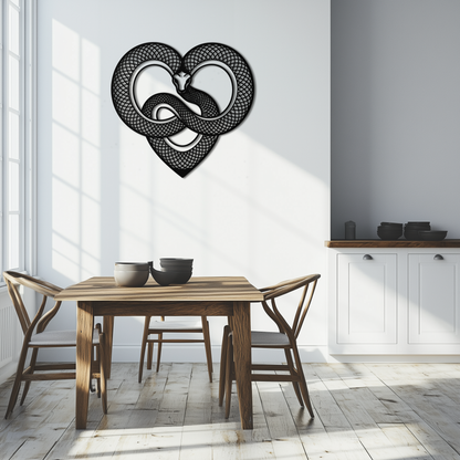 Snake Heart Metal Wall Art – Modern Black Snake Wall Decor for Home and Office- KAF555 - Tampa Home & Garden Store