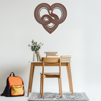 Snake Heart Metal Wall Art – Modern Black Snake Wall Decor for Home and Office- KAF555 - Tampa Home & Garden Store