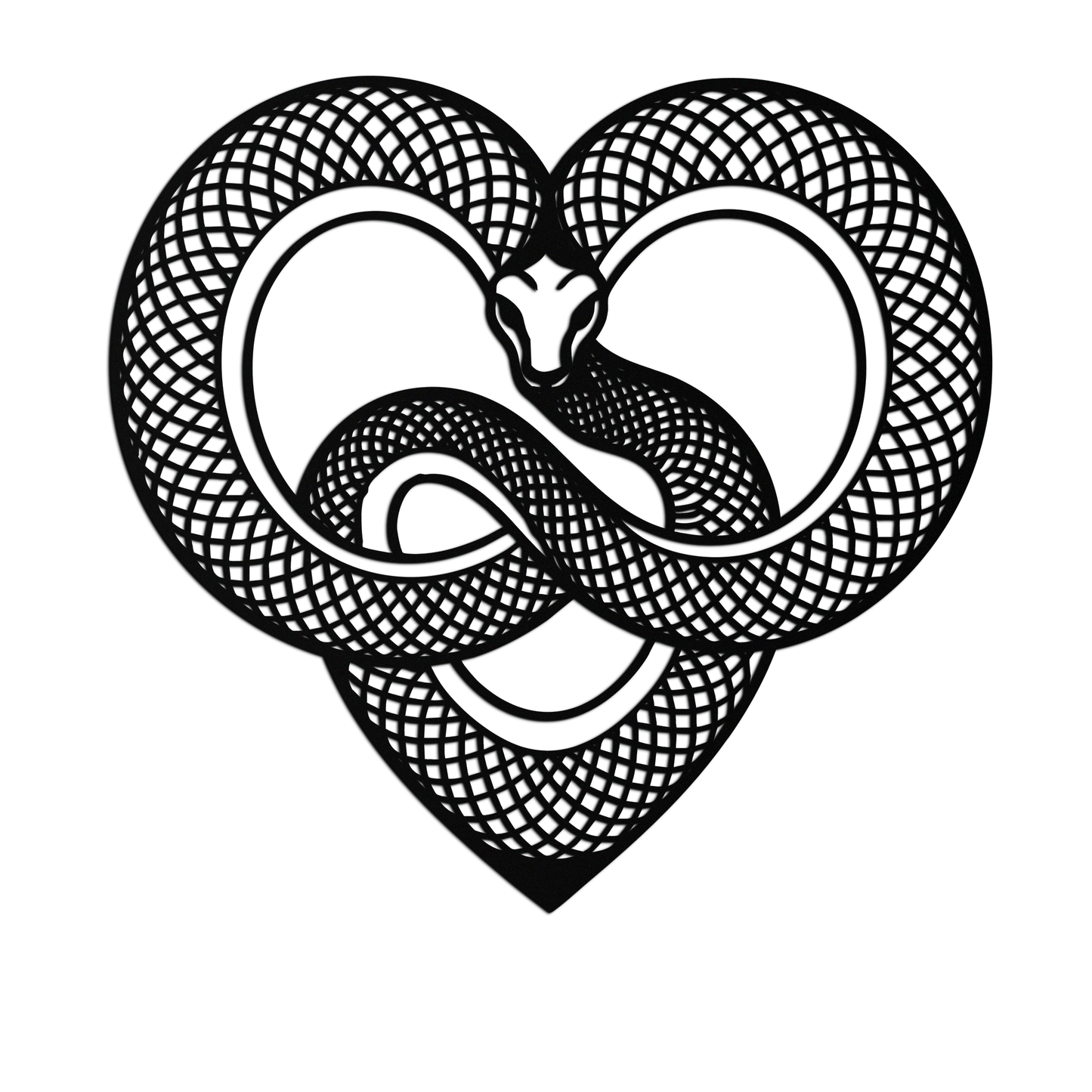 Snake Heart Metal Wall Art – Modern Black Snake Wall Decor for Home and Office- KAF555 - Tampa Home & Garden Store