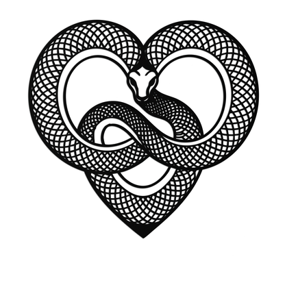 Snake Heart Metal Wall Art – Modern Black Snake Wall Decor for Home and Office- KAF555 - Tampa Home & Garden Store