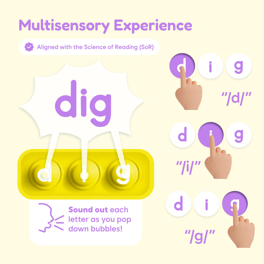 Sneaky Elves educational toy by The Fidget Games; letter-dig with purple letters on Tampa Home & Garden Store