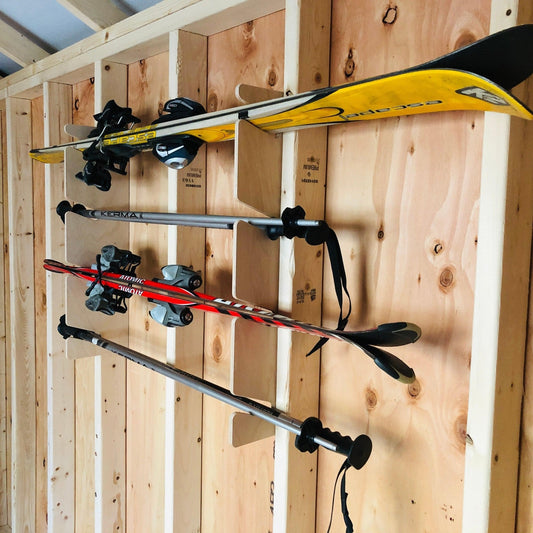 Snow & Water Ski Storage Rack – Shed Organizer for Skis, Poles & Gear - Tampa Home & Garden Store