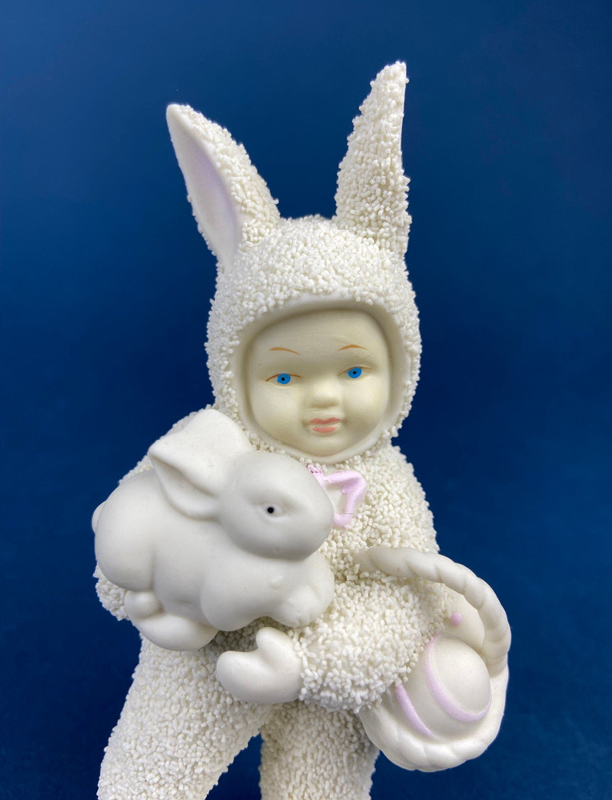 SnowBabies Bunny. Department 56 Rabbit. Easter or Spring Celebration. Egg Basket Accessory. Collectibles. - Tampa Home & Garden Store