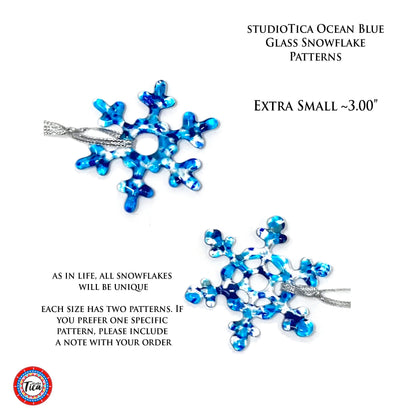 Copo de Nieve de Vidrio Hecho a Mano - Azul Océano - por studioTica