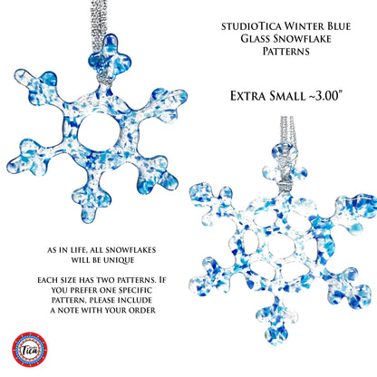 Copo de nieve de vidrio hecho a mano - Azul invierno - de studioTica