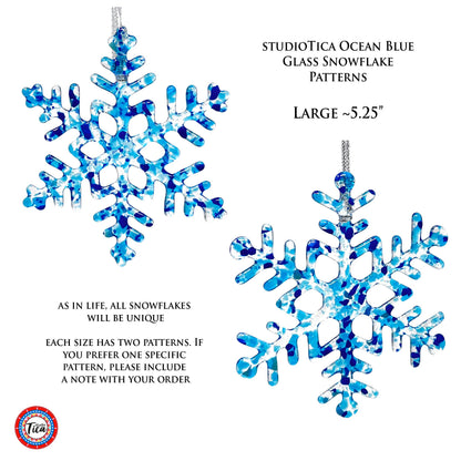 Copo de Nieve de Vidrio Hecho a Mano - Azul Océano - por studioTica