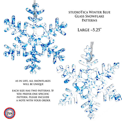 Copo de nieve de vidrio hecho a mano - Azul invierno - de studioTica