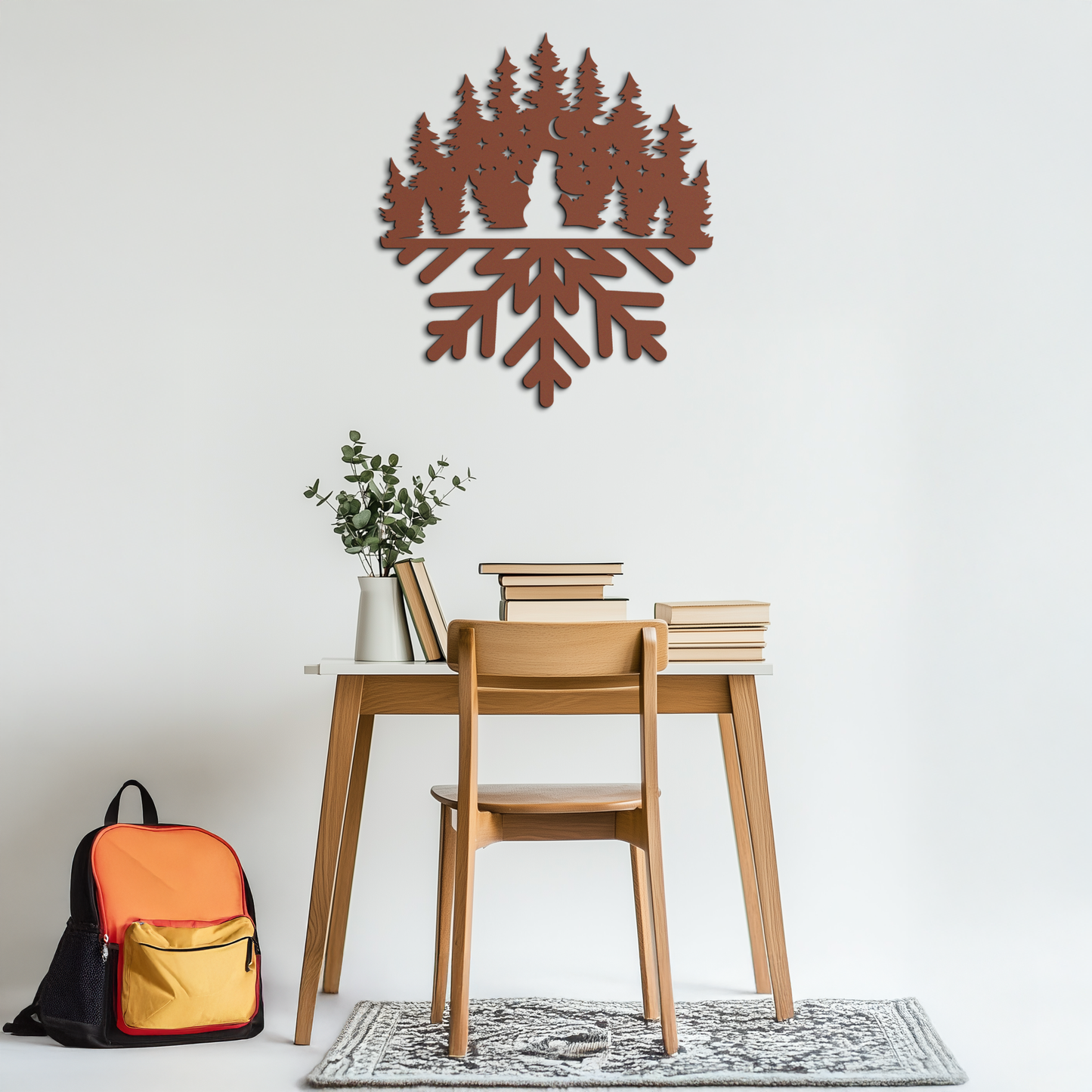 Snowflake Forest Metal Wall Art - Winter Tree Silhouette Home Decor- KAF303 - Tampa Home & Garden Store