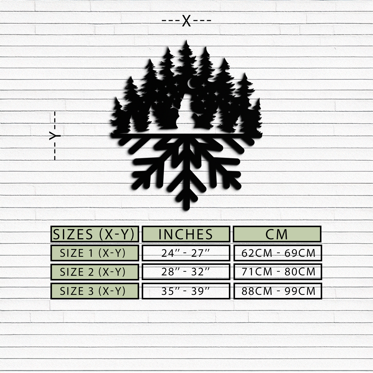 Snowflake Forest Metal Wall Art - Winter Tree Silhouette Home Decor- KAF303 - Tampa Home & Garden Store