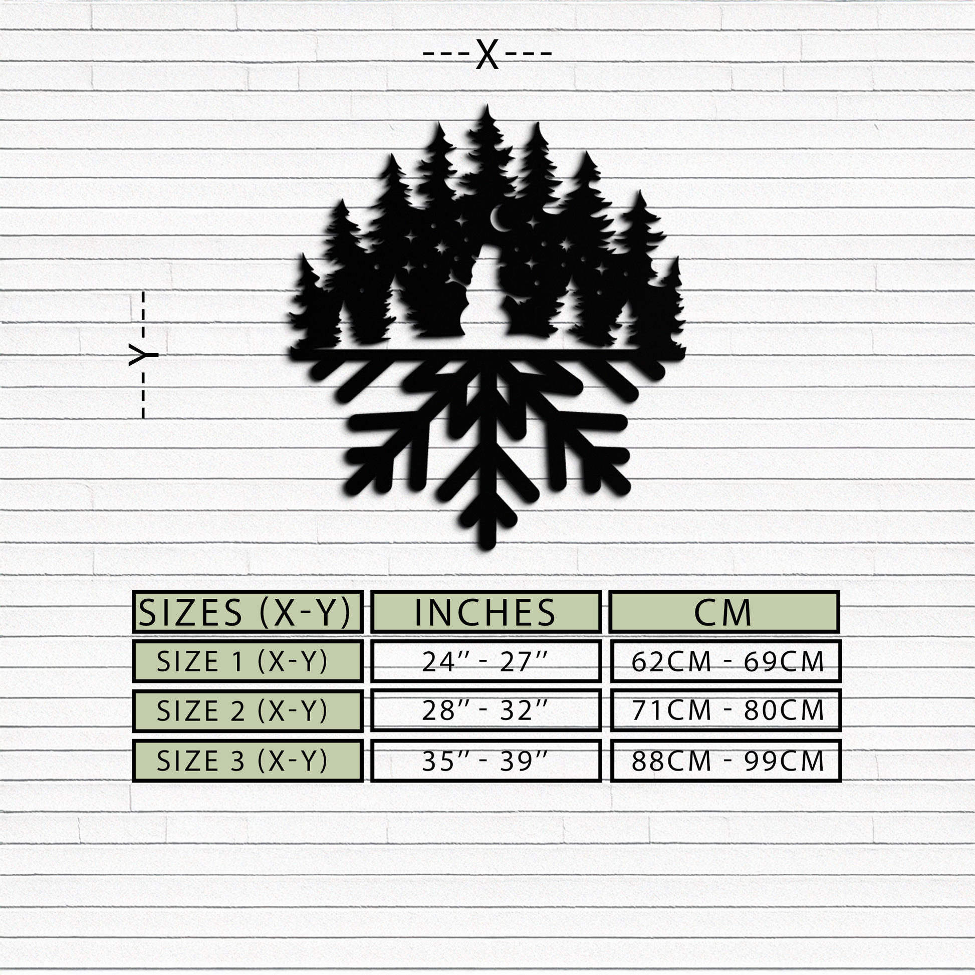 Snowflake Forest Metal Wall Art - Winter Tree Silhouette Home Decor- KAF303 - Tampa Home & Garden Store