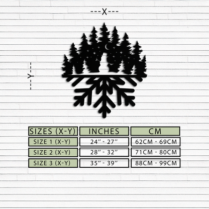 Snowflake Forest Metal Wall Art - Winter Tree Silhouette Home Decor- KAF303 - Tampa Home & Garden Store