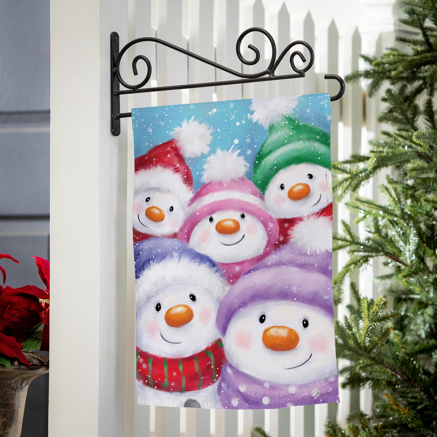 Snowman Family Suede Garden Flag - Tampa Home & Garden Store