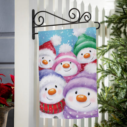 Snowman Family Suede Garden Flag - Tampa Home & Garden Store