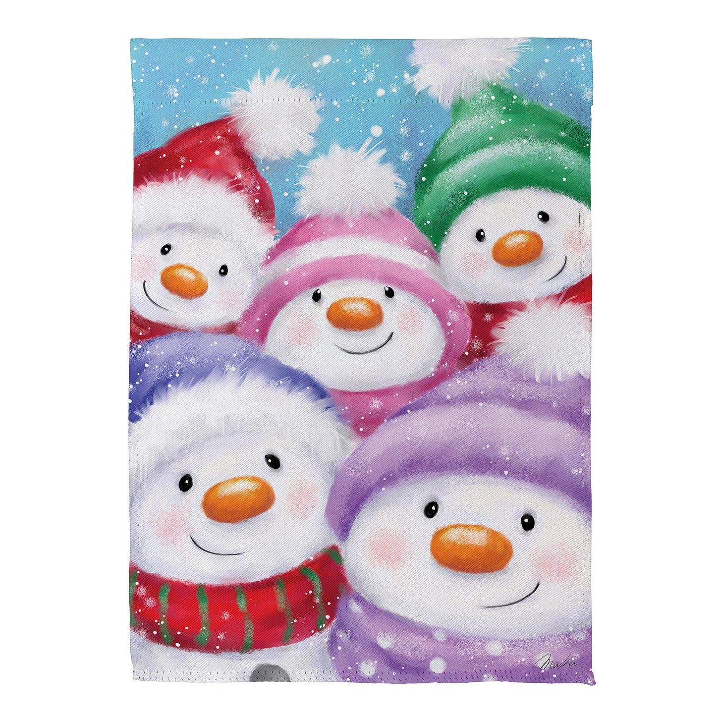 Snowman Family Suede House Flag - Tampa Home & Garden Store