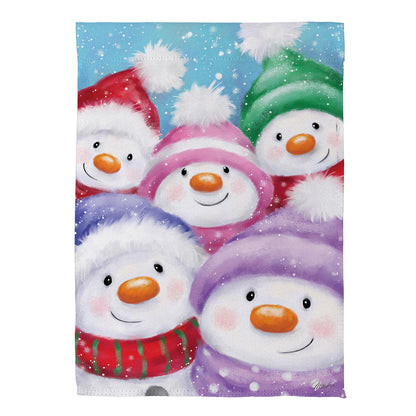 Snowman Family Suede House Flag - Tampa Home & Garden Store
