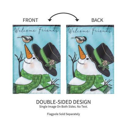 Snowman and Chickadee Applique Garden Flag - Tampa Home & Garden Store