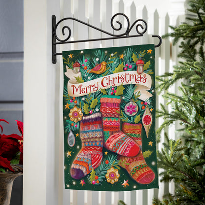 Sock Ornaments Suede Garden Flag - Tampa Home & Garden Store