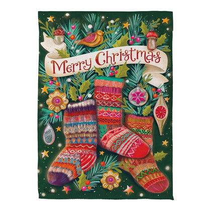 Sock Ornaments Suede Garden Flag - Tampa Home & Garden Store