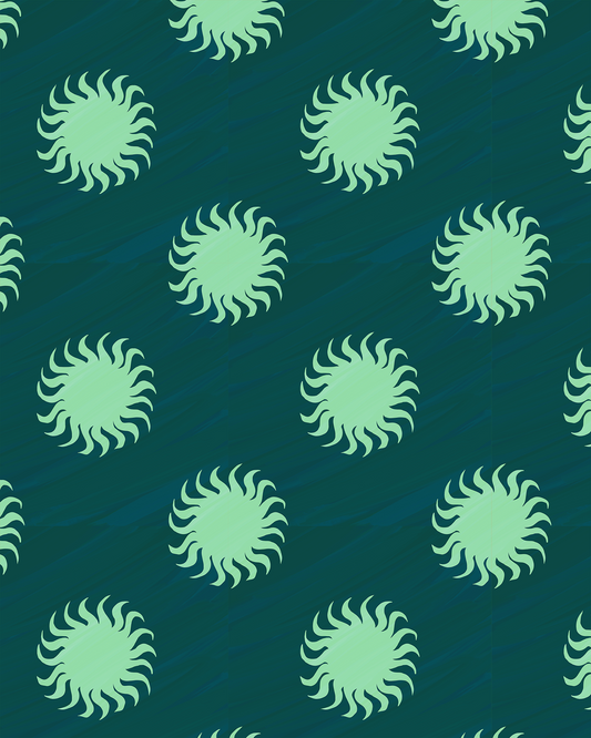 Sol Wallpaper, teal and mint - Tampa Home & Garden Store
