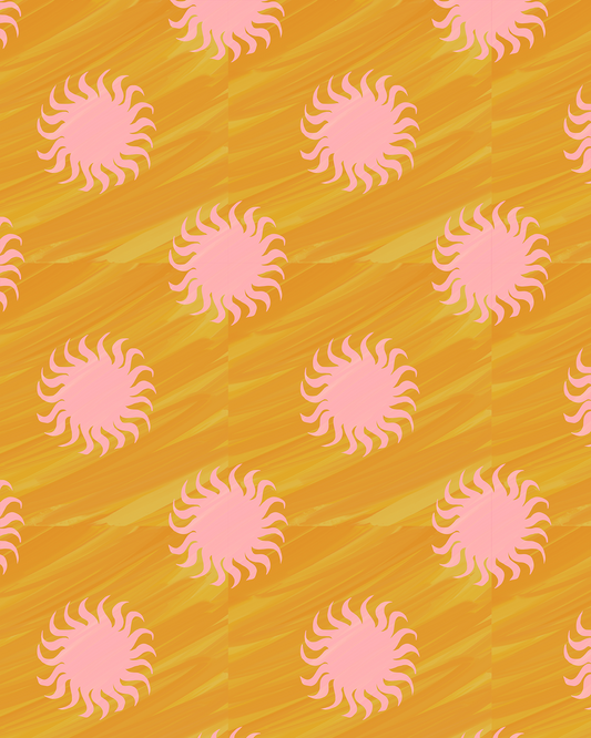 Sol Wallpaper, yellow and light pink - Tampa Home & Garden Store