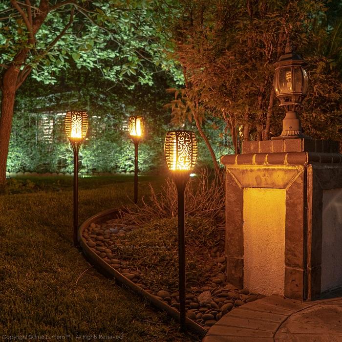 SolaFlame® | 96LED Flickering Flame Outdoor Solar Light | Dusk to Dawn | 2-Pack - Tampa Home & Garden Store