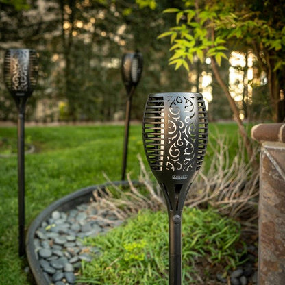 SolaFlame® | 96LED Flickering Flame Outdoor Solar Light | Dusk to Dawn | 2-Pack - Tampa Home & Garden Store