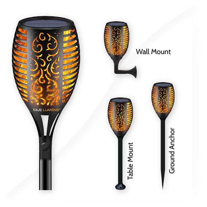 SolaFlame® | 96LED Flickering Flame Outdoor Solar Light | Dusk to Dawn | 2-Pack - Tampa Home & Garden Store
